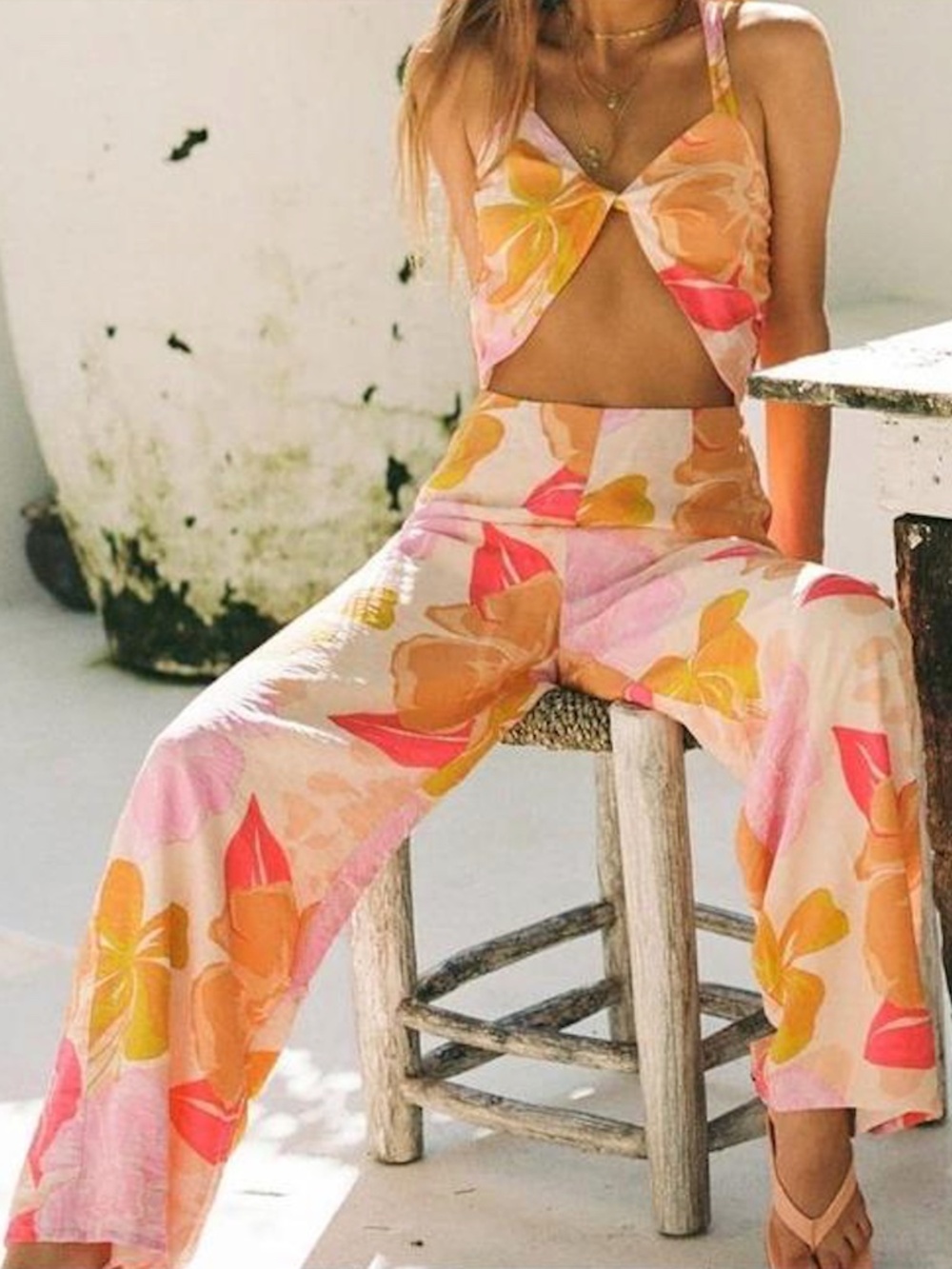 SABO Women's Pink and Orange Jumpsuit
